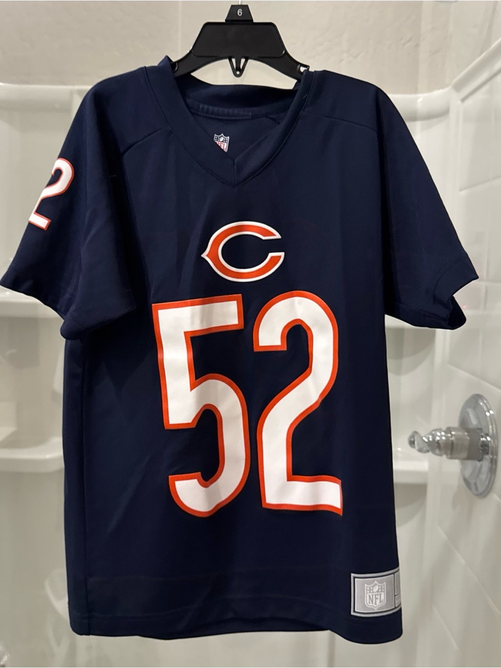 Kids Navy Blue #52 Mack Football Jersey - Picture 3 of 5